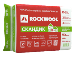 Утеплитель ROCKWOOL Скандик 800х600х100мм (2,88м2 / 0.288м3 / 6плит) 1699 - фото 5894